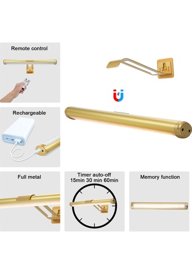 Yifomall Manyetik Resim Aydınlatma - 3 Renk Sıcaklığı, Uzun Pil Ömrü Ve Uzaktan Kumandalı Dekoratif Lamba Siyah