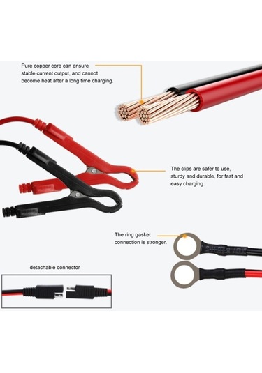 Ebitda 1500ma Motosiklet Akü Şarj Cihazı Otomatik Bakım 12v Akü Şarj Aleti Araba Siyah