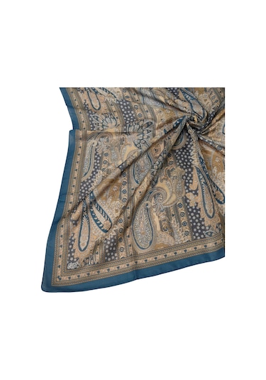 Enba Pamuklu Etnik Desenli Soft Eşarp İndigo