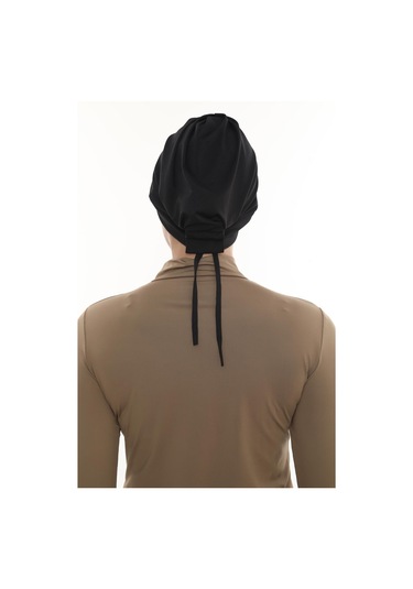 Siyah Pratik Hazır Geçmeli Deniz Havuz Bonesi Swimmy Çapraz 2508 01 Siyah