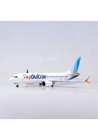 1/85 Ölçekli Boeing 737 Max Fly Dubai 47 Cm Model Uçak Maketi