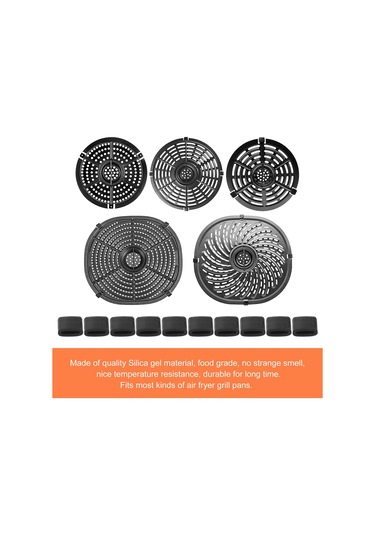 Hava Fritöz Kauçuk Tamponları Hava Fritöz Izgara Tavası İçin Güç Kapaklarına Uygun Siyah