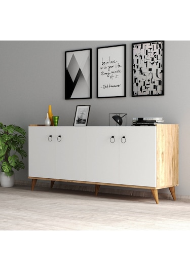 Tanmob Modern Konsol Beyaz - Çam - Ksl0103