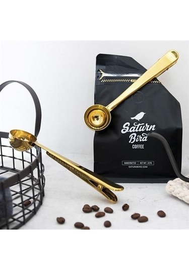 Mcg Mandallı Kahve Ölçü Kaşığı Gold Çok Fonksiyonlu Paslanmaz Çelik Kaşık Renkli