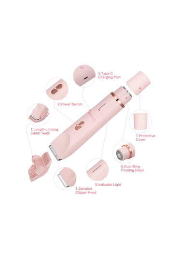 Moveevo Zb-0236l Kadın Tıraş Makinesi Pembe