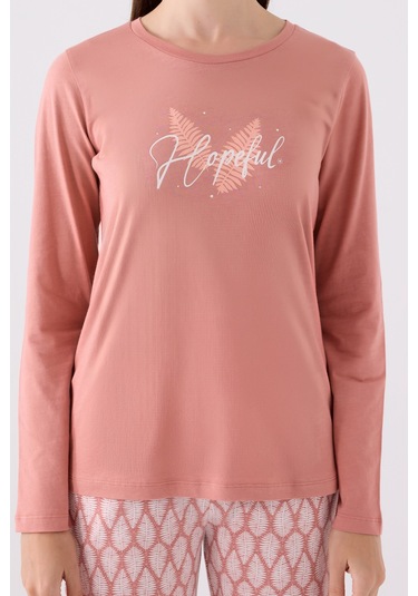 Arnetta 3071 Uzun Kol Kadın Pijama Takımı Pembe