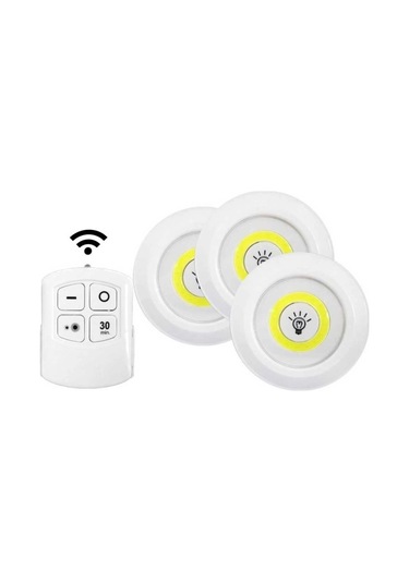Kablosuz Uzaktan Kumandalı 3 Lü Led Lamba Seti Çok Renkli