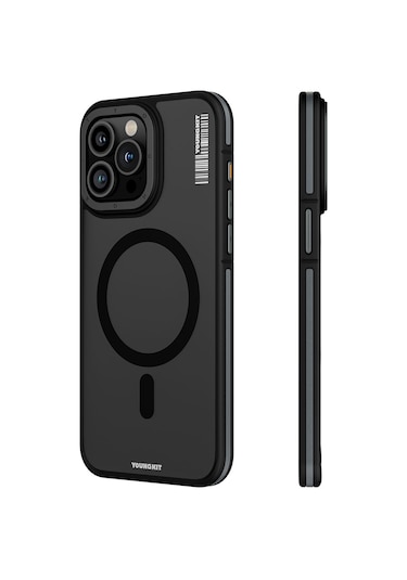 İphone 15 Pro Max Uyumlu Kılıf Magsafe Şarj Özellikli Youngkit Rock Sand Serisi Kapak