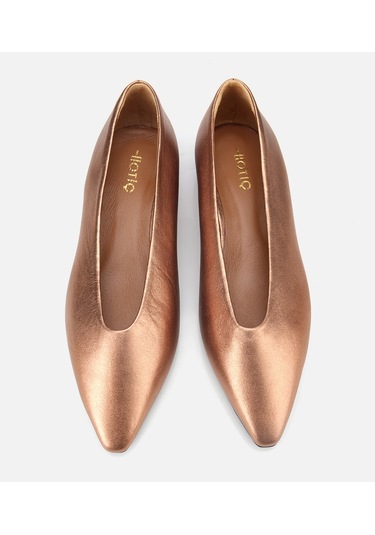 Hotiç Kadın Deri Bronz Sivri Burunlu Babet 01ayh316500a470 01ayh316500a470 Bronz