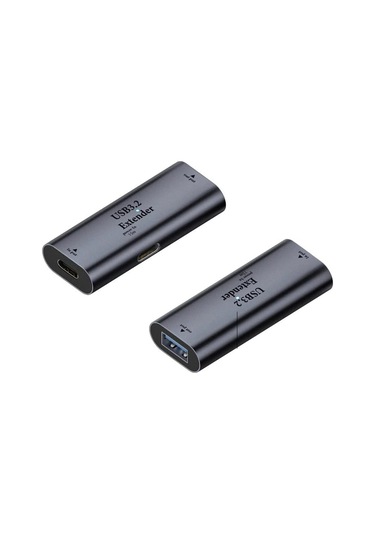 Usb 3.2 Usba 3.0 Kadın - Usbc Dişi Genişletici Aktif Tekrarlayıcı Adaptörü, Gri