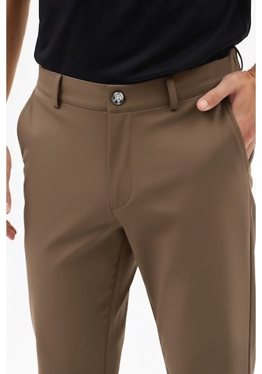 Erkek Motion Streç Kumaş Relaxed Beli Lastikli Jogger Pantolon Kahverengi M701-r0140002-05 Kahverengi
