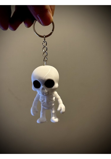 Sevimli Flexi İskelet Anahtarlık Ve Dikiz Aynası Süsü- Tatlı Eklemli Mini Kafatası İskelet
