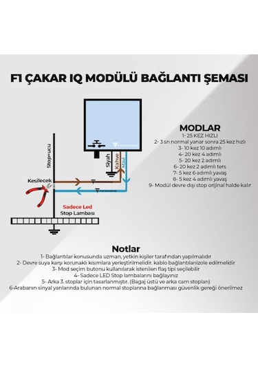 F1 Stop Çakar Modülü 9 Modlu Canbuslu Stop Çakar Modülü