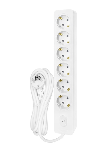 Seldur 6'lü Kablolu Topraklı Anahtarlı Çocuk Korumalı 2 Metre Priz 2 M