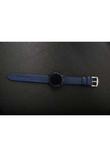 Hakiki Deri 20mm Akıllı Pimli Saat Kordonu Lacivert