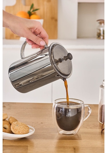 Karaca Alina French Press Gri 800 Ml Gri