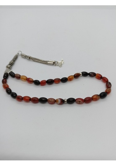 Balık Hediyelik Kızıl Kahve Akik Taşı Tespih