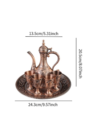 Suntek Şarap Pot Seti Avrupa Çay Yemek Odası Düğün Hediyesi Kırmızı Bronz