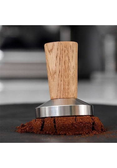 Metabagua Kahve Sabotaj Espresso Damgası: Kahve Sabotaj Gerçek Ahşap Sap, 49mm Zocn4w Renkli