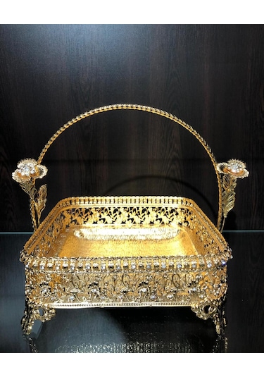 Gold Sepet Kristal Taşlı Çikolatalık Meyvelik Lkm-253