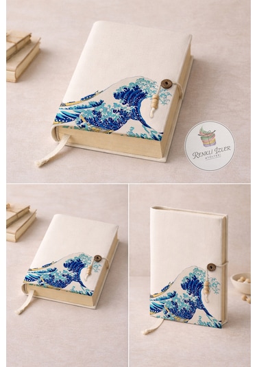 Kitap Kılıfı Kanagawa Büyük Dalga Desenli