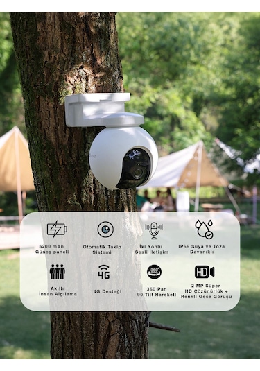 Eb8 4g Bataryalı Pt Kamera Sım Kartlı Güvenlik Kamerası, Gece Görüşlü Fynix Teknoloji-128446