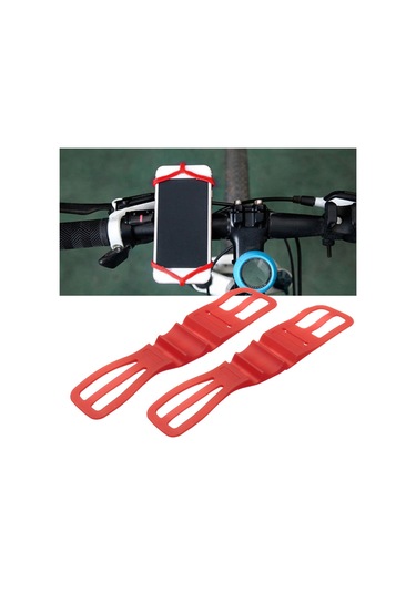 Suntek 2 Adet Silikon Bisiklet Telefonu Montaj Sürme Kırmızı