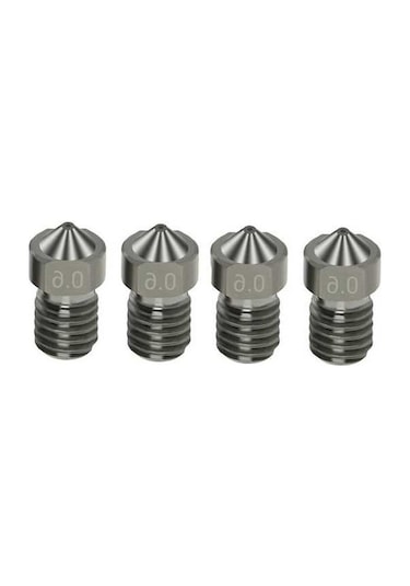 Moly 4 Adet Aibecy V6 Sert Çelik Nozzle, 0.6mm, 1.75mm Filament İçin, 220 C Isı Dayanımı