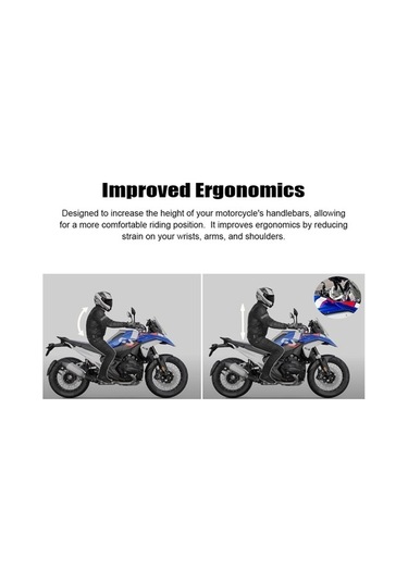 Pazly Motosiklet Gidon Yükseltici 2 Adet Alüminyum Alaşımlı Lmk00310 Seti Gümüş