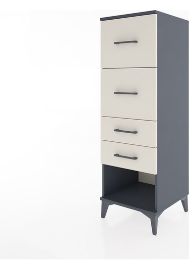 Hyperion Dolap 4 Çekmeceli 44x44x134 Antrasit-aytaşı Antrasit