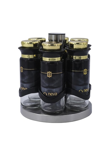 Neva N3274 Marble Plus 6 Lı Baharat Seti Siyah