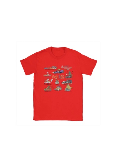 Champrınt 60'lar Tuhaf Yarışlar Erkek Pamuklu Tişört - Kısa Kollu O Boyun 4xl 5xl 6xlkırmızı Kirmizi