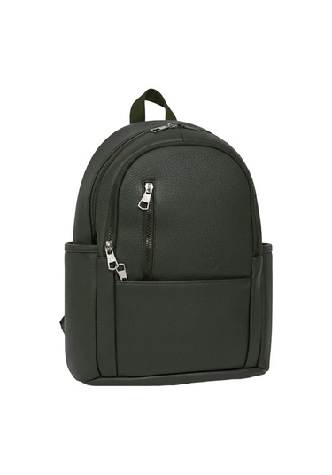 Yuga Suni Deri Dört Gözlü Sırt Çantası Yeşil Yeşil