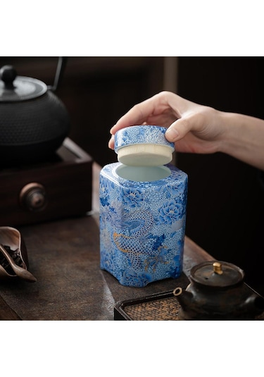 Homyl Seramik Çay Kutu Porselen Zarif Yemek Masası Ev Ofis Stil A