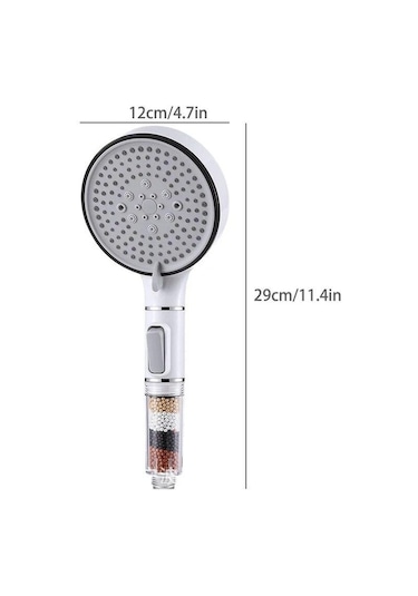 Gri 5 Modlu Duş Başlığı Yüksek Basınç Filtreli Yağış El Duş Başlığı Su Tasarruf Memesi Banyo Aksesuarları Gri