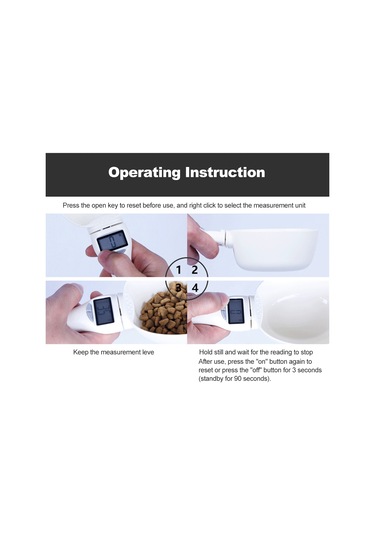 Neevoyu Evcil Hayvan Yemek Ölçü Kasa, Led Ekranlı, Geri Çekilebilir, Taşınabilir, 250ml, Sağlıklı Besleme Çok Renkli