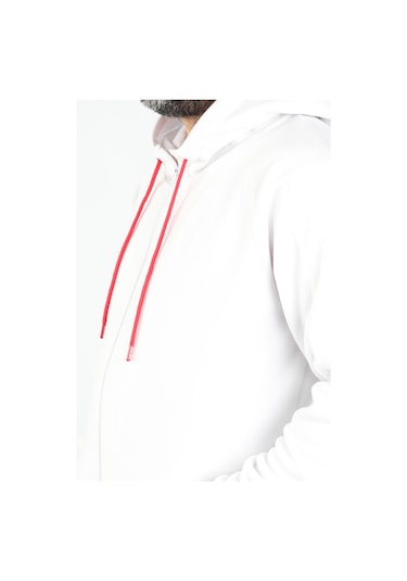 Erkek Kapüşonlu Polar Beyaz