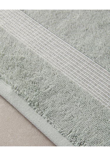 English Home Shiny Stripe Pamuklu Yüz Havlusu Seti Su Yeşili Yeşil