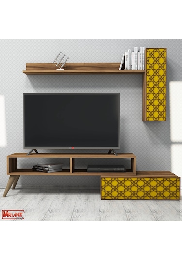 Variant Planet Tv Ünitesi - Sarı / Ceviz