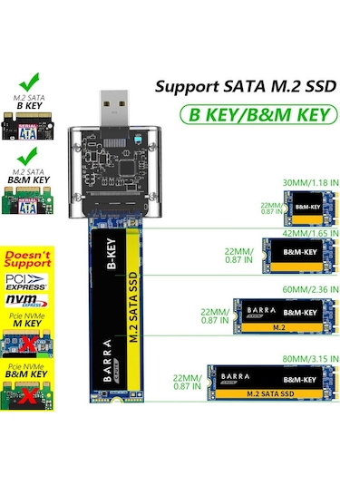 5229 M.2 Sata To Usb 3.0 Ngff Ssd Harddisk Kutu Çevirici Adaptör