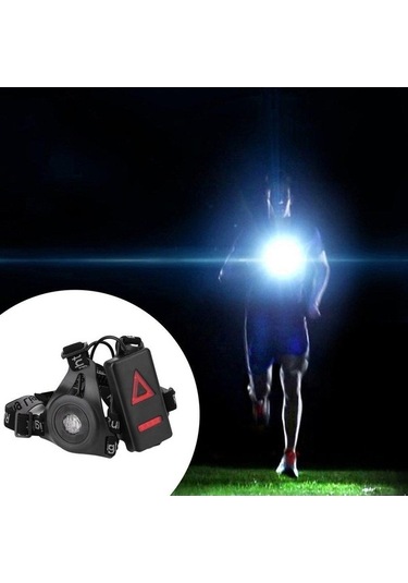 Ulzyvf Usb Siyah Şarj Mekan Led Lambası Koşu Işıkları Göğüs Gece Feneri El Dış Çalışan Qj Siyah