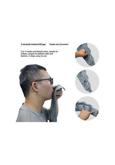 Pıctet.fıno Rh66 Kristal Kadife Şişme Boyun Yastığı Seyahat Dostu Taşınabilir Boyun Yastığı Mavi