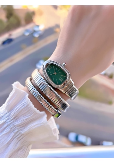 Coliseum Dolamalı Yılan Model Özel Tasarım Vintage Seri Kadın Kol Saati Cl.y001.m4 Gri