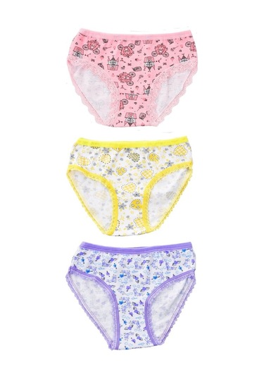 Pemilo Kız Çocuk 840 Desenli 3'Lü Slip Renkli