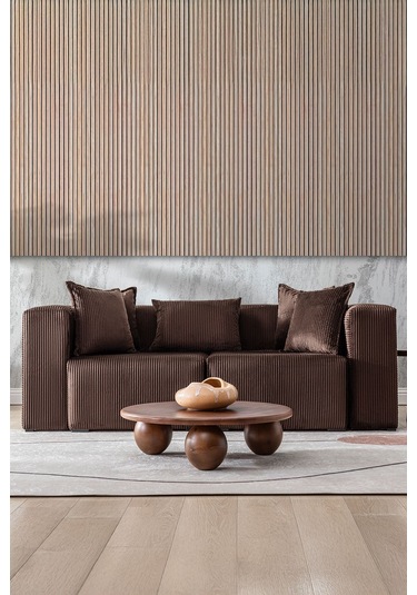 Katt Ekstra Rahat İskeletli 2 Li Koltuk 10 Renk Kahverengi