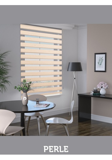 Br Perle Sahra Beji Renk Bambu Stor Zebra Perde Yüksek Kalite Alüminyum Kasa Sahra Beji