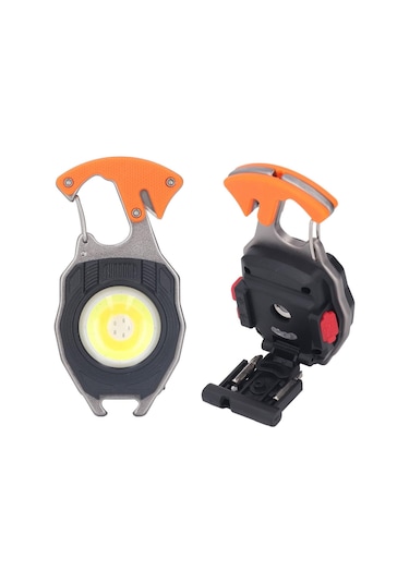 Mini Çalışma Işığı Çakmak Özellik Led Anahtarlık El Feneri Turuncu