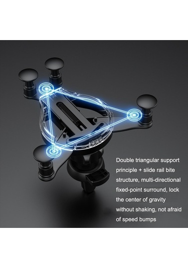 Wondernest 2 Adet Jq006 Yapışkanlı Evrensel Dönen Araç Hava Çıkışı Telefon Tutucu Koyu Siyah Siyah