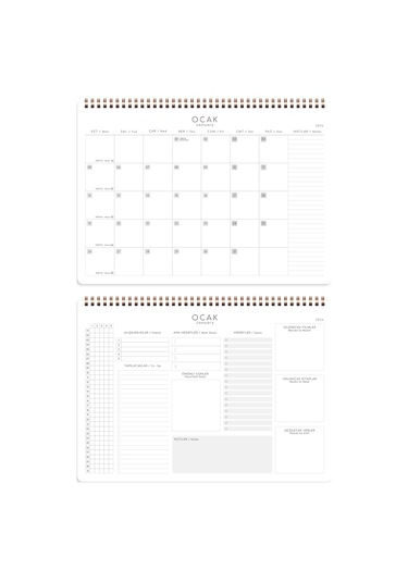 2026 Masaüstü Planlayıcı Takvim 24x34 Cm - Siyah