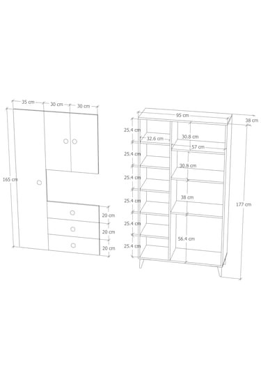 Çok Amaçlı Mutfak Mikrodalga Fırın Dolabı Beyaz